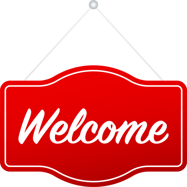 Welcome hanging sign